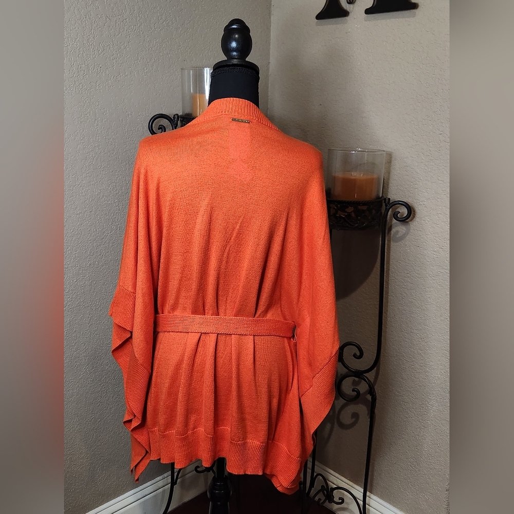 Michael Kors Women's Orange V-Neck Sweater with Belt. Size L/XL.NWT - Picture 3 of 7
